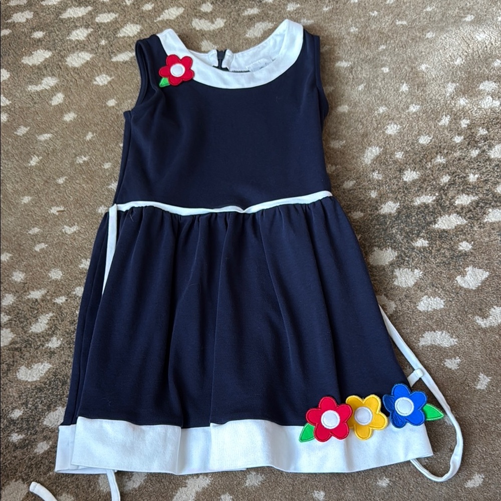 Florence Eiseman Blue and White Casual Sundress with Peter Pan Collar